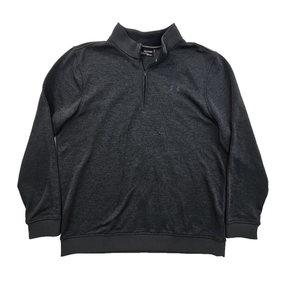 Under Armour 1/4‎ Zip Coldgear Loose Henley Men's XXL Black Long Sleeve EUC LN